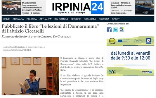 Le lezioni di Donnarumma di Fabrizio Ciccarelli Irpinia 24