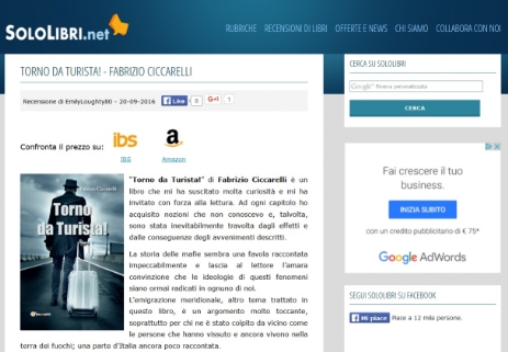 Recensione Torno da turista sololibri.net