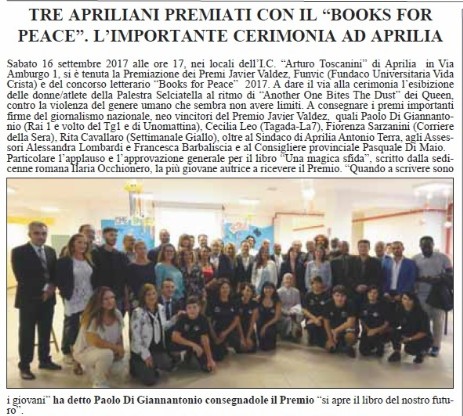 Fabrizio Ciccarelli Book for Peace 2017
